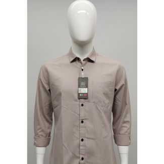 Men's light brown cotton shirt 3/4 sleeve casual India