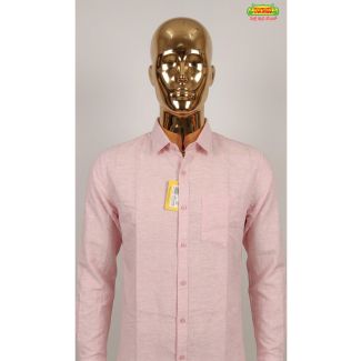 Mens light pink cotton full sleeve formal casual shirt for men in India