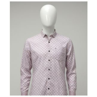 Light purple geometric print cotton shirt full sleeve India