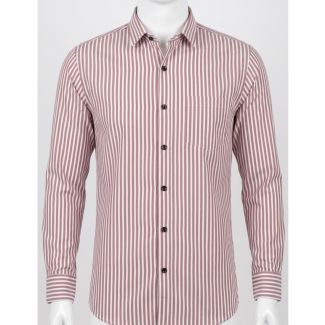 Men's Maroon and White Striped Casual Shirt for men online in India