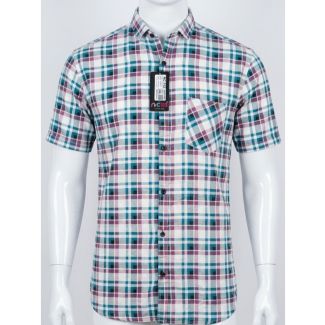 Mens Multicolor Plaid Cotton Slim Fit Casual Shirt for men in India
