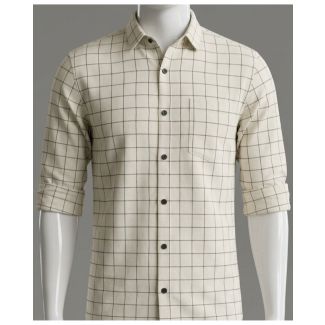 Men's Off White Checkered Casual Full Sleeve Shirt for men online in India