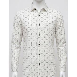 Men's off-white geometric print casual slim fit shirt for men India