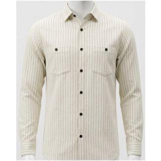 Men's Off-White Printed Slimfit Cotton Casual Shirt for Men India