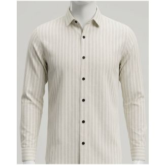 Mens Off-White Vertical Stripe Casual Long Sleeve Shirt for men India