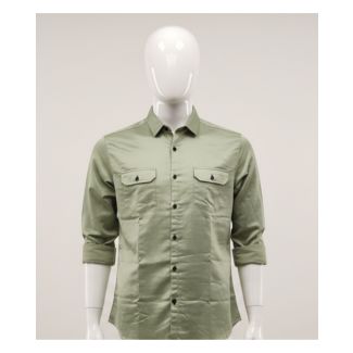 Men's sage green casual cotton shirt 3/4 sleeves India