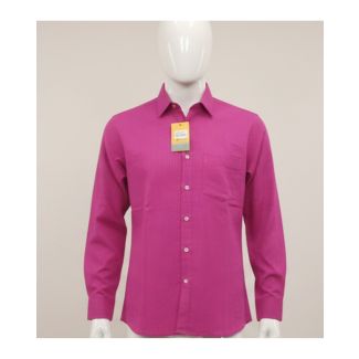 Men's magenta pink formal shirt with full sleeves and a classic collar - Gangavathi Exports