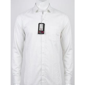 Mens White Printed Casual Full Sleeve Shirt for daily wear in India