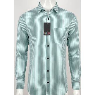 Men's Teal Green Striped Full Sleeve Casual Shirt for Men India