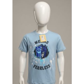 Sky blue cotton kids transformers t-shirt graphic print India