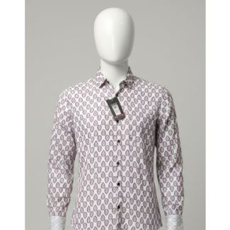 White paisley print cotton shirt full sleeve India