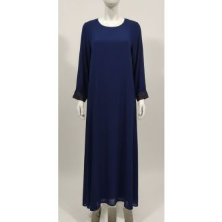 Navy blue georgette maxi dress full sleeve A-line party wear India