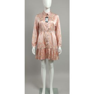 Peach swirl print mini dress full sleeve party wear India
