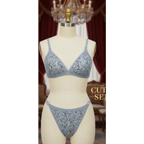 Floral print sinker cotton bra and panty set India