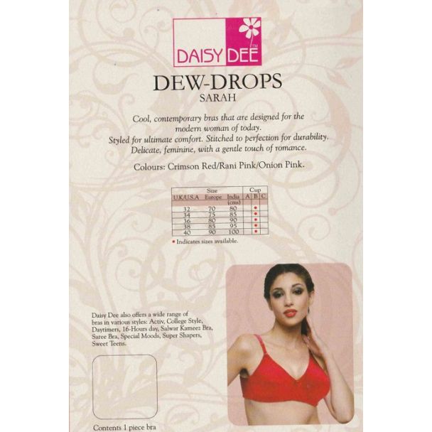 Daisy Dee Dew Drops Sarah red cotton comfort bra for women