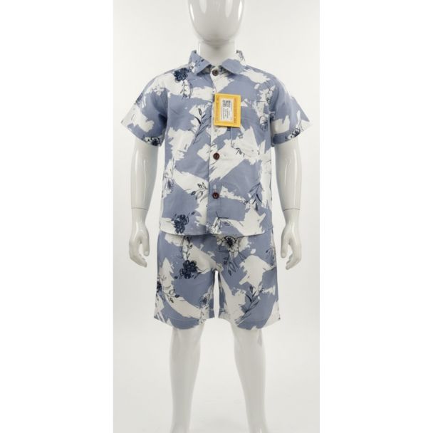 Floral print cotton blend shirt and shorts set - Gangavathi Exports