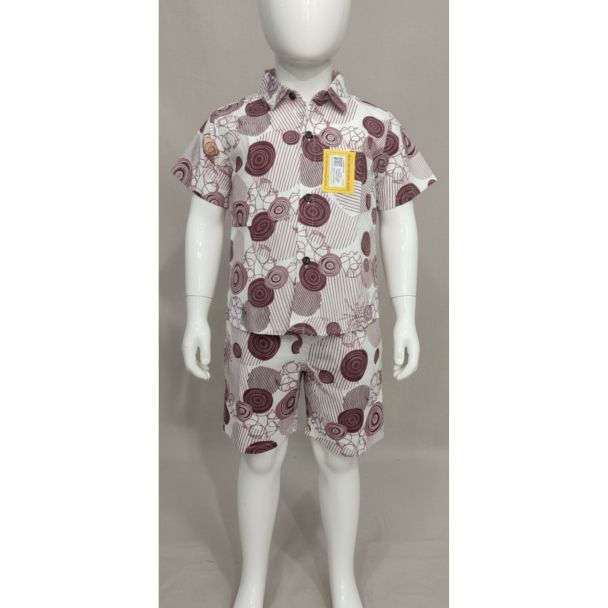 Kid's casual set featuring print pattern short sleeve top and shorts - Gangavathi Exports