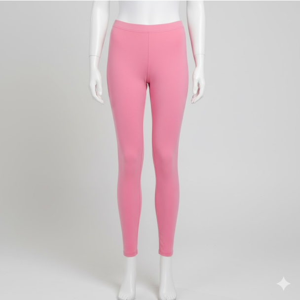 Mannequin wearing solid Baby Pink 4-way stretch cotton ankle length leggings