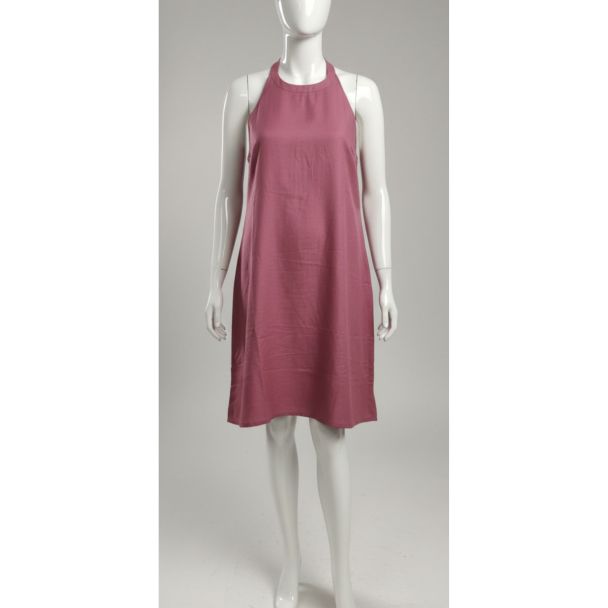 Mauve halter neck sleeveless cotton dress India