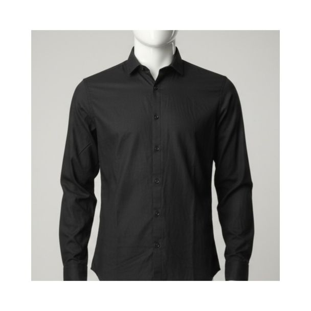 Black Cotton Casual Shirt Full Sleeve Regular Fit India