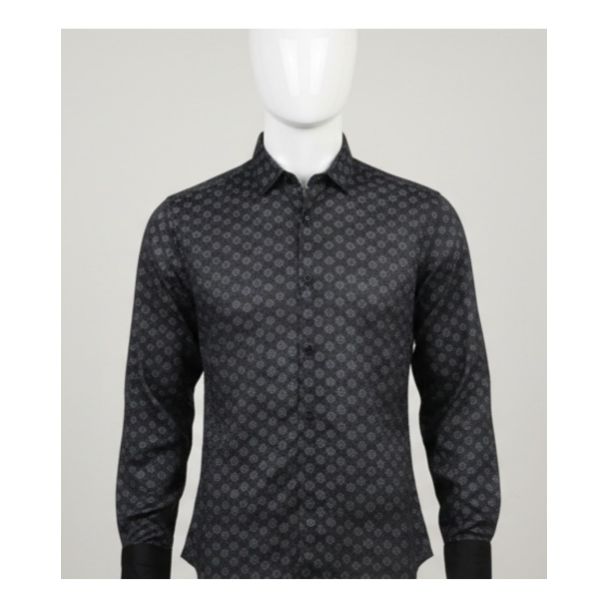 Black floral print cotton shirt full sleeve India