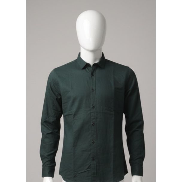 Bottle Green Cotton Men's Shirt Full Sleeve India
