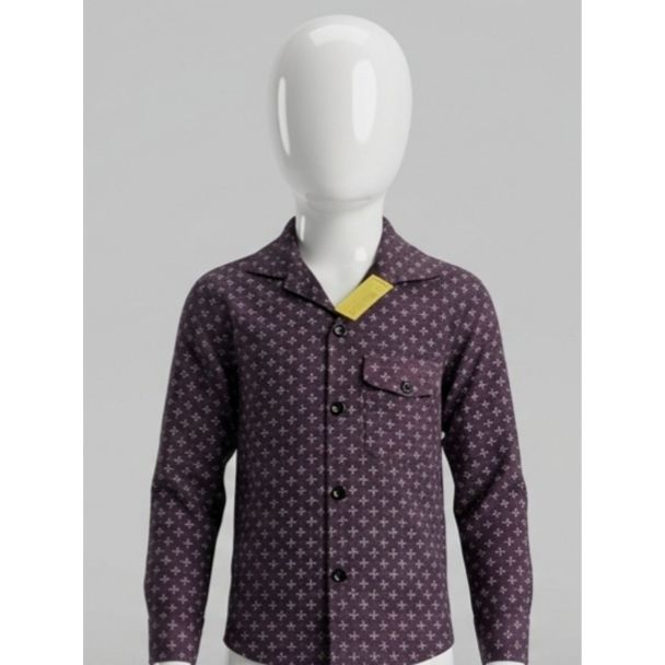 Boys Burgundy Geometric Print Full Sleeve Shirt for Kids India