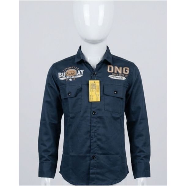 Boys Navy Blue Printed Full Sleeve Shirt for casual wear in India