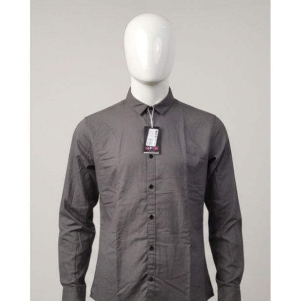 Charcoal gray cotton full sleeve casual shirt India