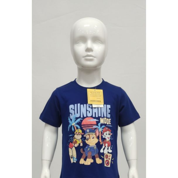 Navy blue cotton kids t-shirt with Paw Patrol Sunshine Mode graphic India