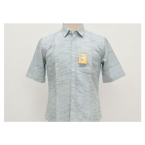 Light blue cotton shirt with a fine line pattern and short sleeves