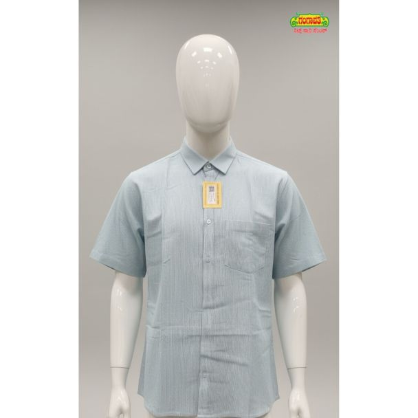 Light blue striped cotton shirt short sleeve men's casual wear India