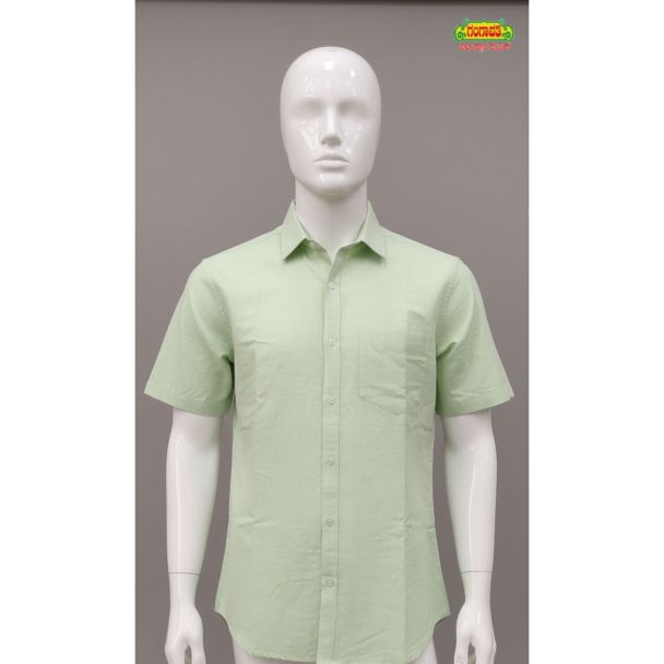 Light green cotton men's shirt short sleeve daily wear India
