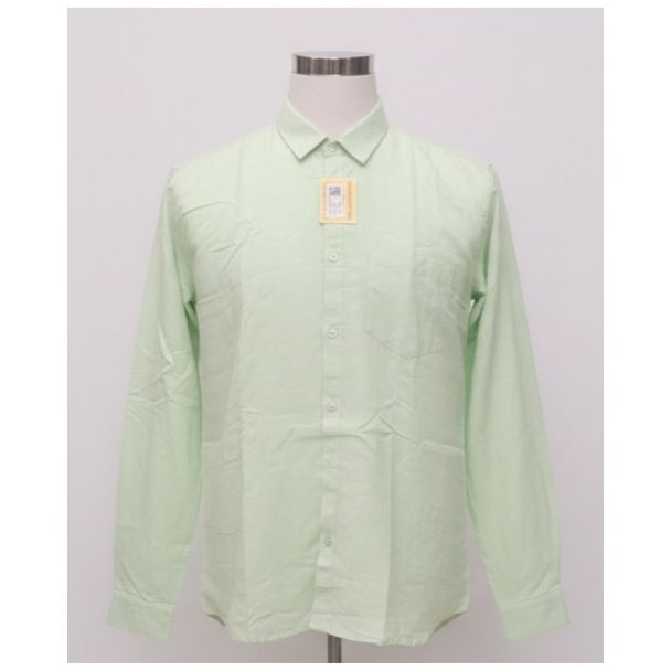 Light green cotton shirt for men - Full sleeves and classic fit - Gangavathi Exports