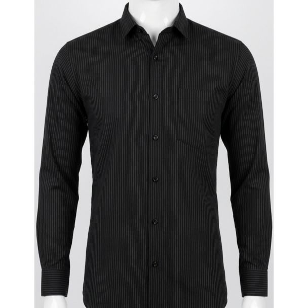 Mens Black Printed Cotton Slim Fit Full Sleeve Shirt India