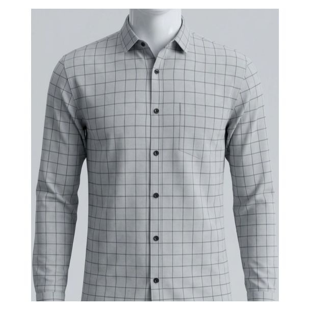 Mens Grey Checkered Casual Full Sleeve Shirt for men online in India