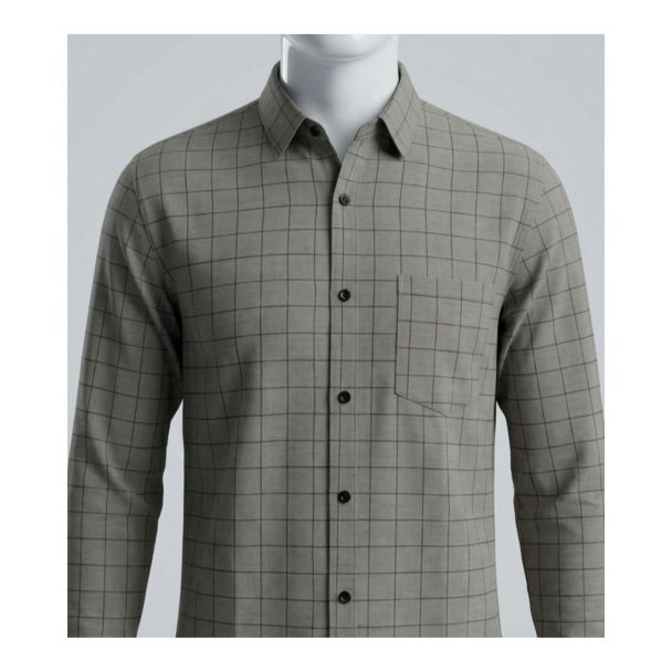 Mens Grey Checkered Full Sleeve Casual Shirt for men online in India