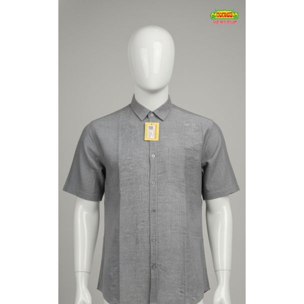 Men's grey cotton shirt short sleeve for daily wear India