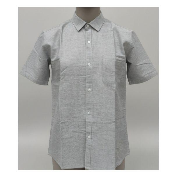 Men's grey melange cotton half sleeve shirt India