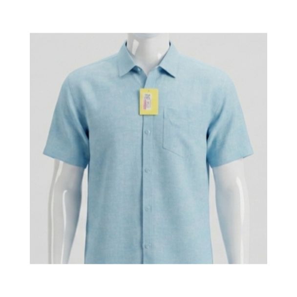 Mens light blue cotton half sleeve casual shirt for men in India