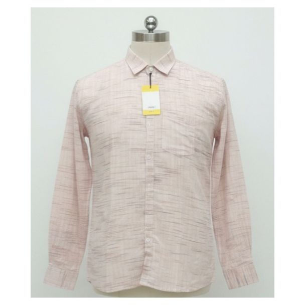 Men's Light Blush Textured Cotton Shirt - Full Sleeve - Gangavathi Exports