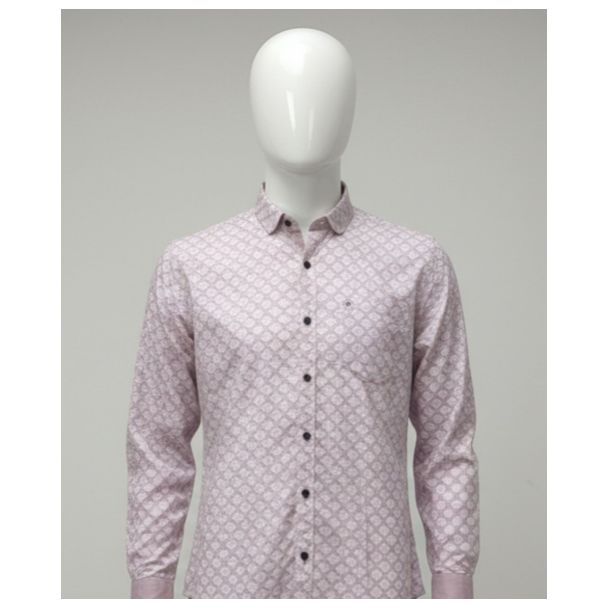 Light purple geometric print cotton shirt full sleeve India