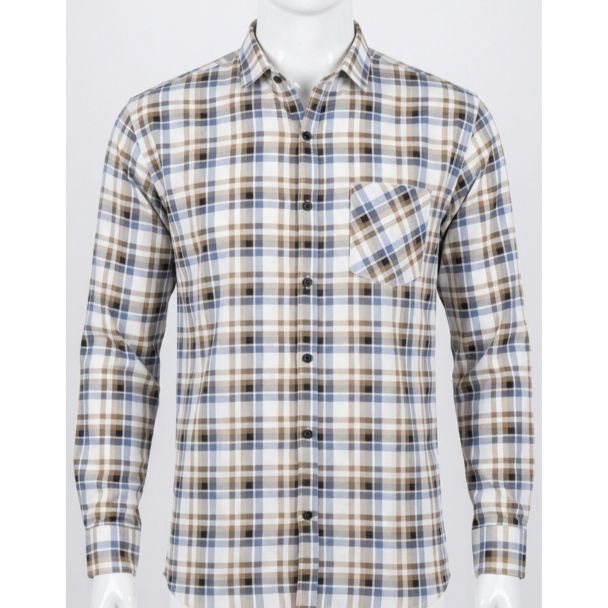 Mens multicolor checkered slim fit cotton casual shirt for men India