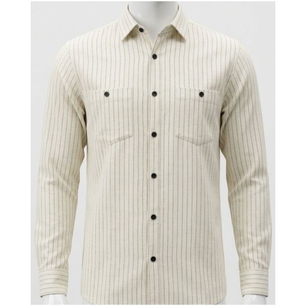 Men's Off-White Printed Slimfit Cotton Casual Shirt for Men India