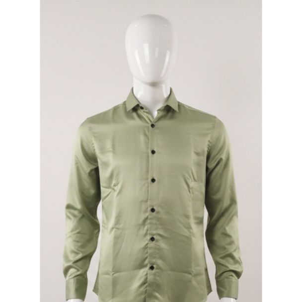 Men's olive green casual shirt full sleeve classic India