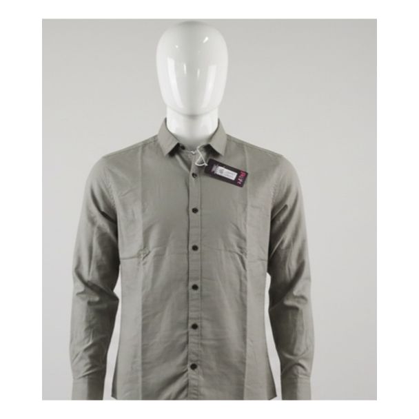 Men's solid grey cotton shirt full sleeve India