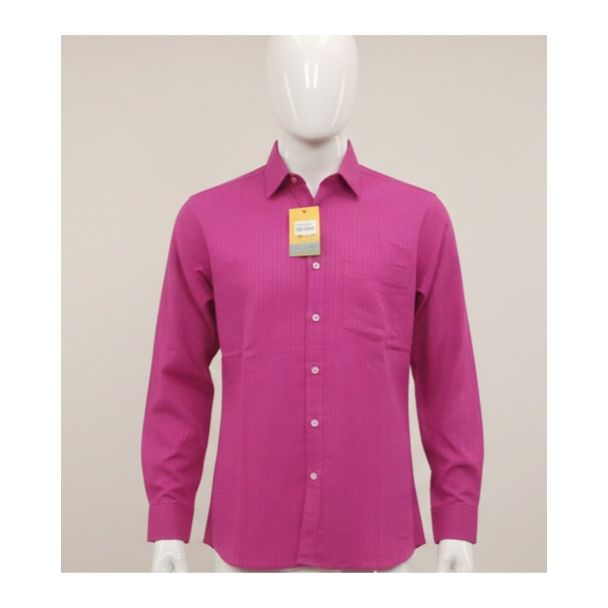 Men's magenta pink formal shirt with full sleeves and a classic collar - Gangavathi Exports