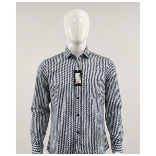 Navy blue checkered cotton shirt full sleeve India