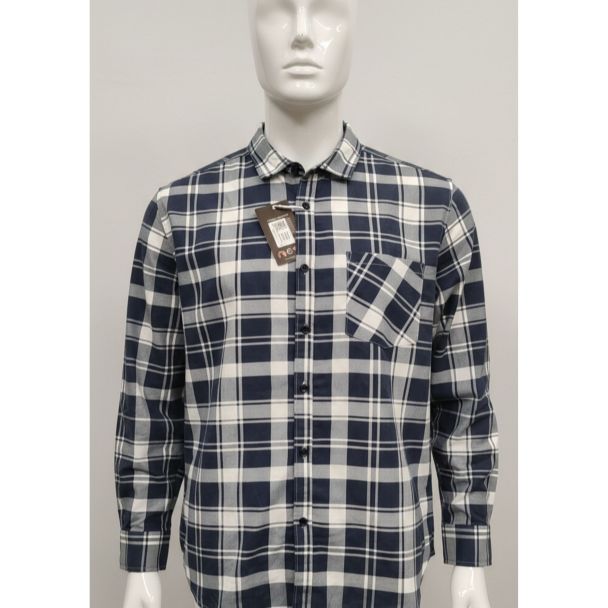 Navy blue checkered cotton shirt full sleeve India