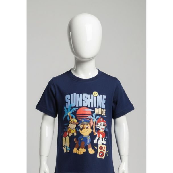 Navy blue kids graphic print cotton t-shirt half sleeve India